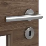 Detailansicht der Oberfläche von HÖRMANN Doppelflügeltür Alpineiche quer Duradecor ProLine mit Lichtausschnitt LA 9 mit Zarge