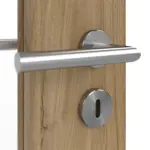 Detailansicht der Oberfläche von HÖRMANN Doppelflügeltür Natureiche Duradecor ProLine mit Lichtausschnitt LA-DIN mit Zarge