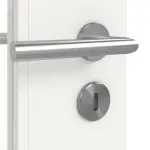 Detailansicht der Oberfläche von JELD-WEN Doppelflügeltür Classic Brillantweiß ähnlich RAL 9016 ExpertLack mit Lichtausschnitt LÖ-33 mit Zarge