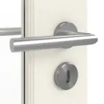 Detailansicht der Oberfläche von GARANT Doppelflügeltür Como Weißlack mit Lichtausschnitt CKL2 Sprosse SP4 mit Zarge