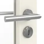 Detailansicht der Oberfläche von GARANT Doppelflügeltür Como Weißlack mit Lichtausschnitt CKL3 mit Zarge