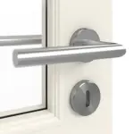 Detailansicht der Oberfläche von GARANT Doppelflügeltür Como Weißlack mit Lichtausschnitt CKL4/2 mit Zarge