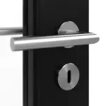 Detailansicht der Oberfläche von HÖRMANN Doppelflügeltür Ultramatt Schwarz Proline Concepto mit Lichtausschnitt LA 27 mit Zarge