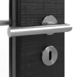 Detailansicht der Oberfläche von HÖRMANN Doppelflügeltür Leinen Schwarz Proline Concepto mit Lichtausschnitt LA-DIN mit Zarge