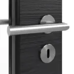 Detailansicht der Oberfläche von HÖRMANN Doppelflügeltür Schiefer Schwarz Proline Concepto mit Lichtausschnitt LA-DIN mit Zarge