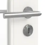 Detailansicht der Oberfläche von JELD-WEN Doppelflügeltür Contour 3FG Brillantweiß ähnlich RAL 9016 ExpertLack mit Lichtausschnitt LA-3G mit Zarge