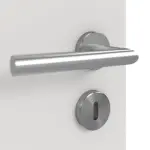 Detailansicht der Oberfläche von GARANT Doppelflügeltür Corona 830 Silver Grey CePaL mit Lichtausschnitt LA-4 mittig mit Zarge