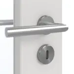 Detailansicht der Oberfläche von GARANT Doppelflügeltür Corona 834 Silver Grey CePaL mit Lichtausschnitt LA-4 schlossseitig mit Zarge