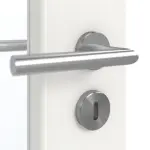 Detailansicht der Oberfläche von GARANT Doppelflügeltür Corona 834 Authentic Bianco CePaL mit Lichtausschnitt LA-4 schlossseitig mit Zarge