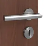 Detailansicht der Oberfläche von CLASSEN Doppelflügeltür Demeter M1 Nuss Primo mit Lichtausschnitt inkl. Zarge