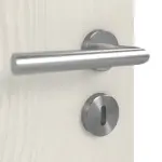 Detailansicht der Oberfläche von CLASSEN Doppelflügeltür Demeter M2 Esche Weiß 3D Look mit Lichtausschnitt inkl. Zarge