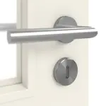 Detailansicht der Oberfläche von LEBO Doppelflügeltür Formelle 40 Weißlack mit Lichtausschnitt 2 LA mit Zarge