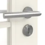 Detailansicht der Oberfläche von LEBO Doppelflügeltür Formelle 41 Weißlack mit 6 LA Sprossen mit Zarge