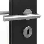 Detailansicht der Oberfläche von CLASSEN Doppelflügeltür Frame 5.6 Uni Schwarz Dekorfolie mit Lichtausschnitt inkl. Zarge