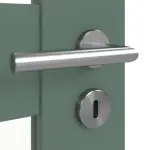 Detailansicht der Oberfläche von CLASSEN Doppelflügeltür Frame 5.7 Uni Green Dekorfolie mit Lichtausschnitt inkl. Zarge