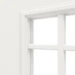 Detailansicht des Lichtausschnitts von Landhaus 2 LA Lugano Classic Durat Verkehrsweiß RAL 9016 Doppelflügeltür inkl. Zarge - Huga