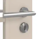 Detailansicht der Oberfläche von CLASSEN Doppelflügeltür Glas M2 Kaschmir CPL mit Lichtausschnitt (Sprossen) inkl. Zarge