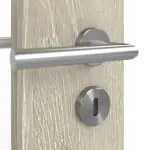 Detailansicht der Oberfläche von CLASSEN Doppelflügeltür Glas M4 Kendal Eiche CPL mit Lichtausschnitt (Sprossen) inkl. Zarge