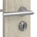 Detailansicht der Oberfläche von CLASSEN Doppelflügeltür Glas M5 Kendal Eiche CPL mit Lichtausschnitt (Sprossen) inkl. Zarge