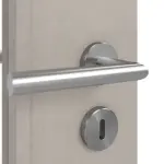 Detailansicht der Oberfläche von WESTAG Doppelflügeltür Semento BN 434 Portalit CPL mit Lichtausschnitt LA-1D schlossseitig inkl. Zarge