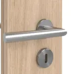 Detailansicht der Oberfläche von WESTAG Doppelflügeltür Eiche Eleganzia Ei 342 Portalit CPL mit Lichtausschnitt LA-1D schlossseitig inkl. Zarge