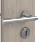 Detailansicht der Oberfläche von WESTAG Doppelflügeltür Sala Eiche Ei 443 Portalit CPL mit Lichtausschnitt LA-1D schlossseitig inkl. Zarge