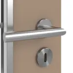 Detailansicht der Oberfläche von WESTAG Doppelflügeltür Castoro Ottawa FX 0717 Fenix NTM mit Lichtausschnitt LA-1D schlossseitig inkl. Zarge