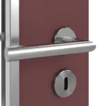 Detailansicht der Oberfläche von WESTAG Doppelflügeltür Rosso Jaipur FX 0751 FENIX NTM mit Lichtausschnitt LA-1D schlossseitig inkl. Zarge