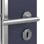 Detailansicht der Oberfläche von WESTAG Doppelflügeltür Blu Fes FX 0754 FENIX NTM mit Lichtausschnitt LA-1D schlossseitig inkl. Zarge