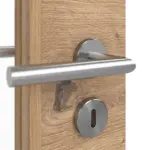 Detailansicht der Oberfläche von WESTAG Doppelflügeltür Artis Eiche Cross EiC 793 Portalit CPL mit Lichtausschnitt LA-100 inkl. Zarge