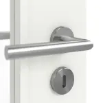 Detailansicht der Oberfläche von WESTAG Doppelflügeltür Sira Weiß ähnl. RAL 9003 Westalack Soft mit Lichtausschnitt LA-100 inkl. Zarge