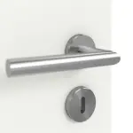 Detailansicht der Oberfläche von WESTAG Doppelflügeltür Sira Weiß ähnl. RAL 9003 Westalack Soft mit Lichtausschnitt LA-3 inkl. Zarge