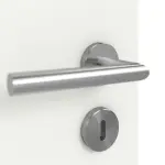 Detailansicht der Oberfläche von WESTAG Doppelflügeltür Sira Weiß ähnl. RAL 9003 Westalack Soft mit Lichtausschnitt LA-40 inkl. Zarge