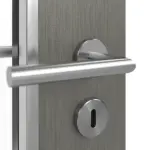 Detailansicht der Oberfläche von WESTAG Doppelflügeltür Acciaio Hamilton FX 5000 Fenix NTA mit Lichtausschnitt LA-DIN inkl. Zarge