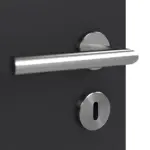 Detailansicht der Oberfläche von GARANT Doppelflügeltür inkl. Zarge Matt RAL 9005 G-TEC mit Lichtausschnitt LA-10