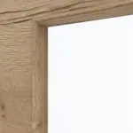 Detailansicht des Lichtausschnitts von GARANT Doppelflügeltür inkl. Zarge Quer Authentic Risseiche CPL mit Lichtausschnitt LA-4 bandseitig