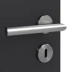 Detailansicht der Oberfläche von GARANT Doppelflügeltür inkl. Zarge Matt RAL 9005 G-TEC mit Lichtausschnitt LA-4 bandseitig