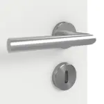 Detailansicht der Oberfläche von GARANT Doppelflügeltür inkl. Zarge Matt Weißlack 9016 G-TEC mit Lichtausschnitt LA-4 mittig