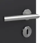 Detailansicht der Oberfläche von GARANT Doppelflügeltür inkl. Zarge Matt RAL 9005 G-TEC mit Lichtausschnitt LA-5 bandseitig