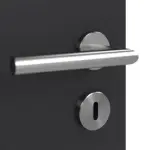 Detailansicht der Oberfläche von GARANT Doppelflügeltür inkl. Zarge Matt RAL 9005 G-TEC mit Lichtausschnitt LA-5 mittig