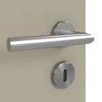 Detailansicht der Oberfläche von GARANT Doppelflügeltür inkl. Zarge Matt Seidengrau 7044 G-TEC mit Lichtausschnitt LA-5 mittig