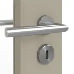 Detailansicht der Oberfläche von GARANT Doppelflügeltür inkl. Zarge Matt Seidengrau 7044 G-TEC mit Lichtausschnitt LA-5 schlossseitig