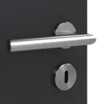 Detailansicht der Oberfläche von GARANT Doppelflügeltür inkl. Zarge Matt RAL 9005 G-TEC mit Lichtausschnitt LA-7