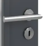 Detailansicht der Oberfläche von CLASSEN Doppelflügeltür Graphit CPL 4.10 mit Lichtausschnitt mit Zarge