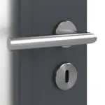 Detailansicht der Oberfläche von CLASSEN Doppelflügeltür Graphit CPL 4.12 mit Lichtausschnitt mit Zarge