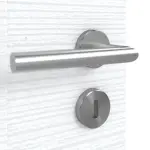 Detailansicht der Oberfläche von CLASSEN Doppelflügeltür Weiß Struktur CPL 4.4 mit Lichtausschnitt mit Zarge