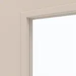 Detailansicht des Lichtausschnitts von CLASSEN Doppelflügeltür Kaschmir CPL 4.4 mit Lichtausschnitt mit Zarge