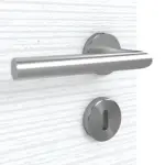 Detailansicht der Oberfläche von CLASSEN Doppelflügeltür Weiß Struktur CPL 4.5 mit Lichtausschnitt mit Zarge