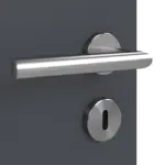 Detailansicht der Oberfläche von CLASSEN Doppelflügeltür Graphit CPL 4.5 mit Lichtausschnitt mit Zarge