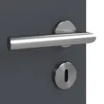 Detailansicht der Oberfläche von CLASSEN Doppelflügeltür Graphit CPL 4.6 mit Lichtausschnitt mit Zarge